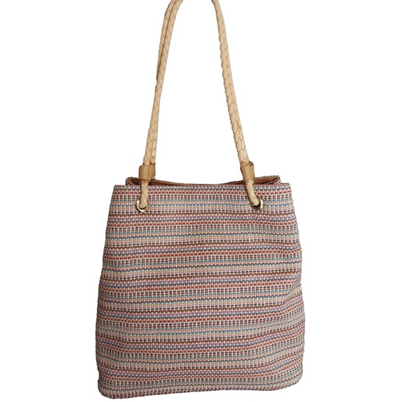 Amanda Smith Multicolor Shoulder Handbag Purse Woven Colorful Inside Pockets - Picture 1 of 12